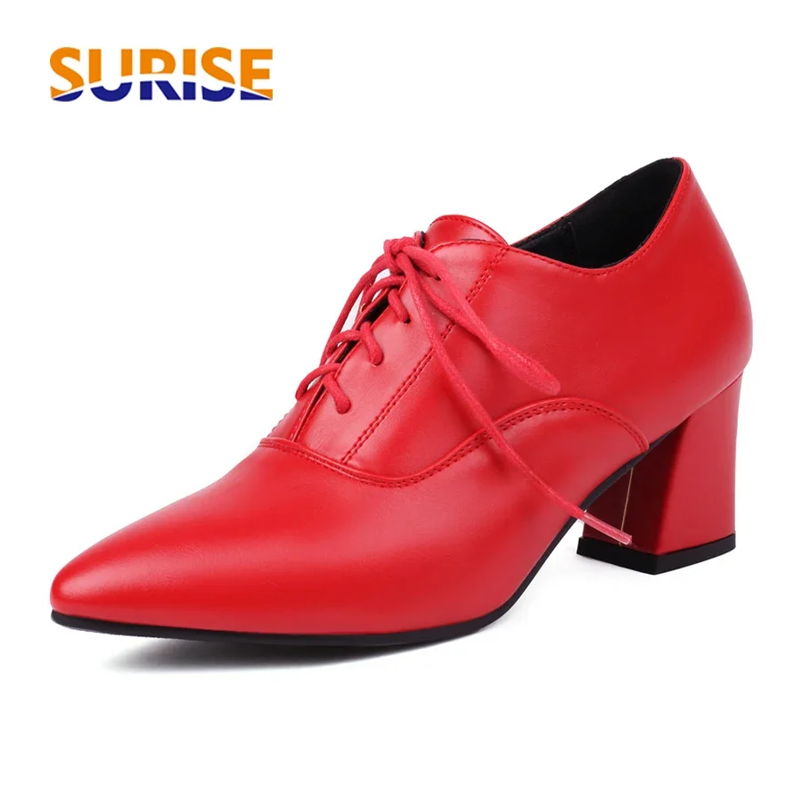 Oxford Lace Up Women - Kırmızı İngiliz Kadın Oxfords Haki Siyah