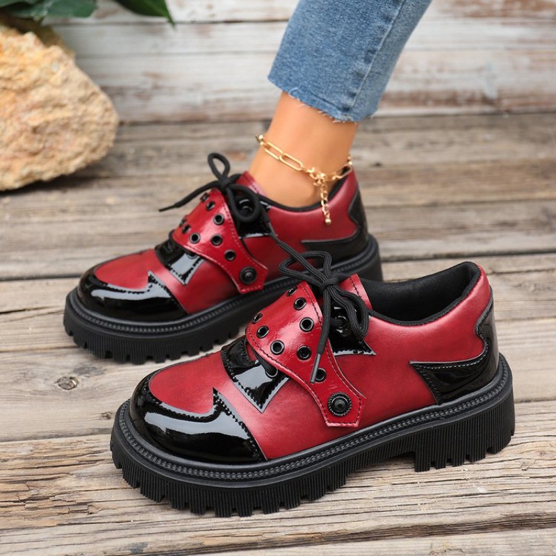 Oxford Lace Up Women - Platform Oxford Ayakkabı Kadın Rahat Büyük