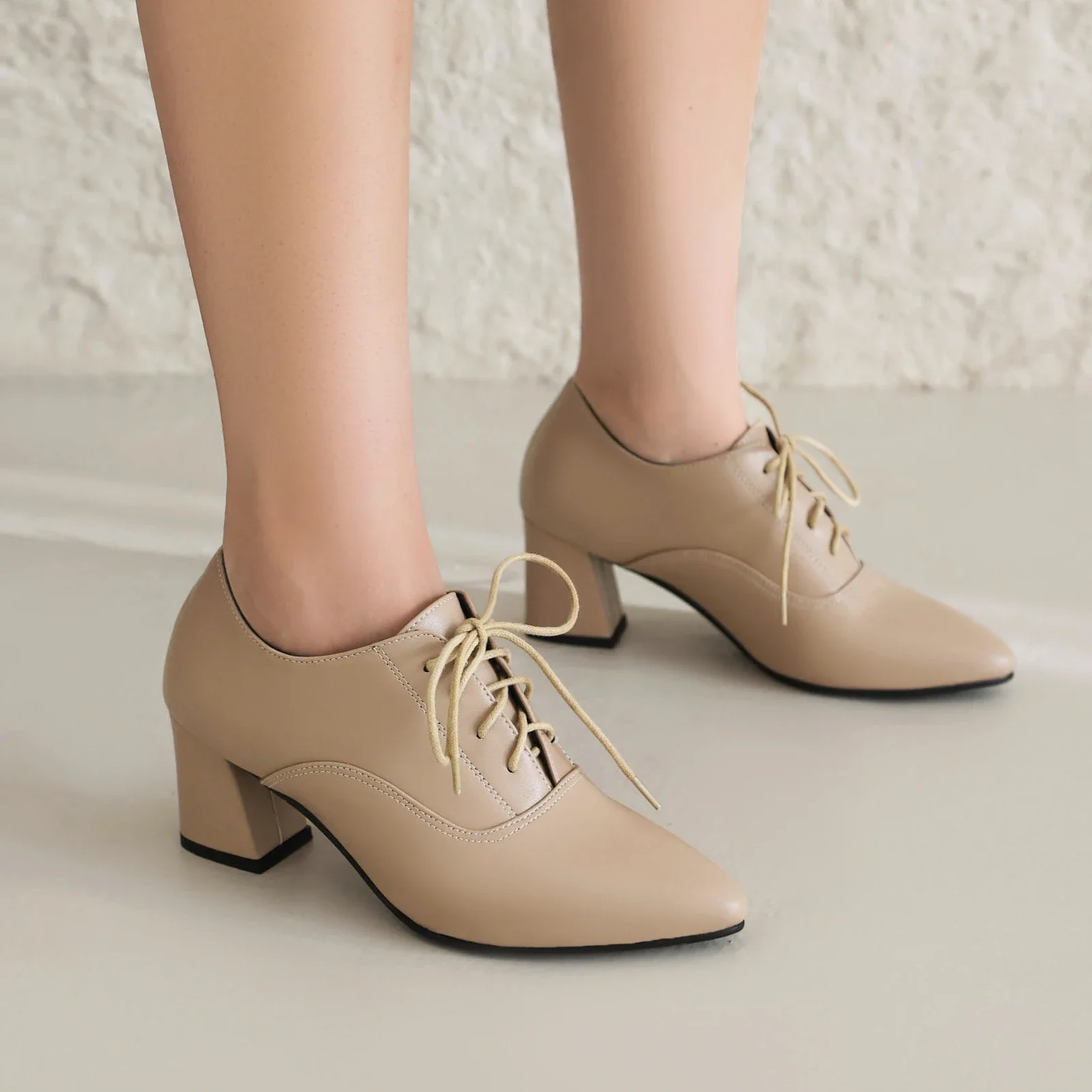 Kırmızı İngiliz Kadın Oxfords  - Oxford Lace Up Women incelemesi ve fiyatı