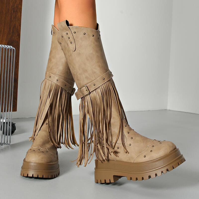 Vintage Püsküllü Süet Diz Üstü - Knee High Boots Women incelemesi ve fiyatı