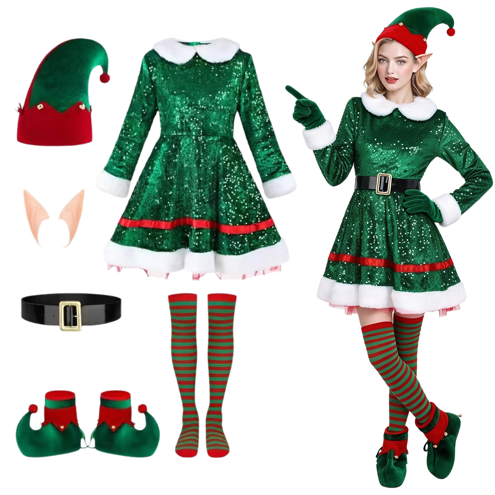 Elf Kostümü, Noel Elbisesi, Ka - Women Shoes Xxl incelemesi ve fiyatı