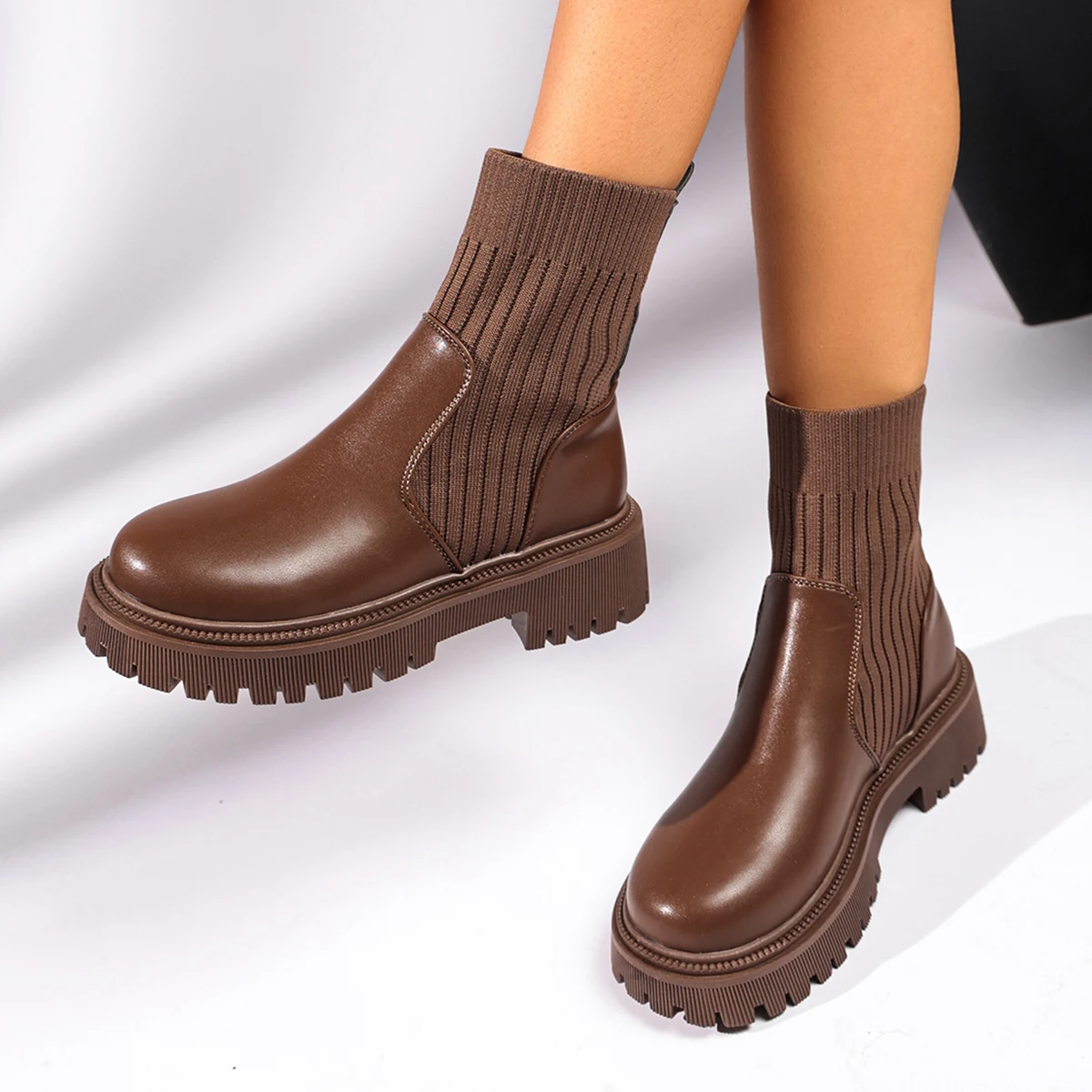 Sonbahar-Kış Moda Örgü Çoraplı - Sock Boot Women incelemesi ve fiyatı