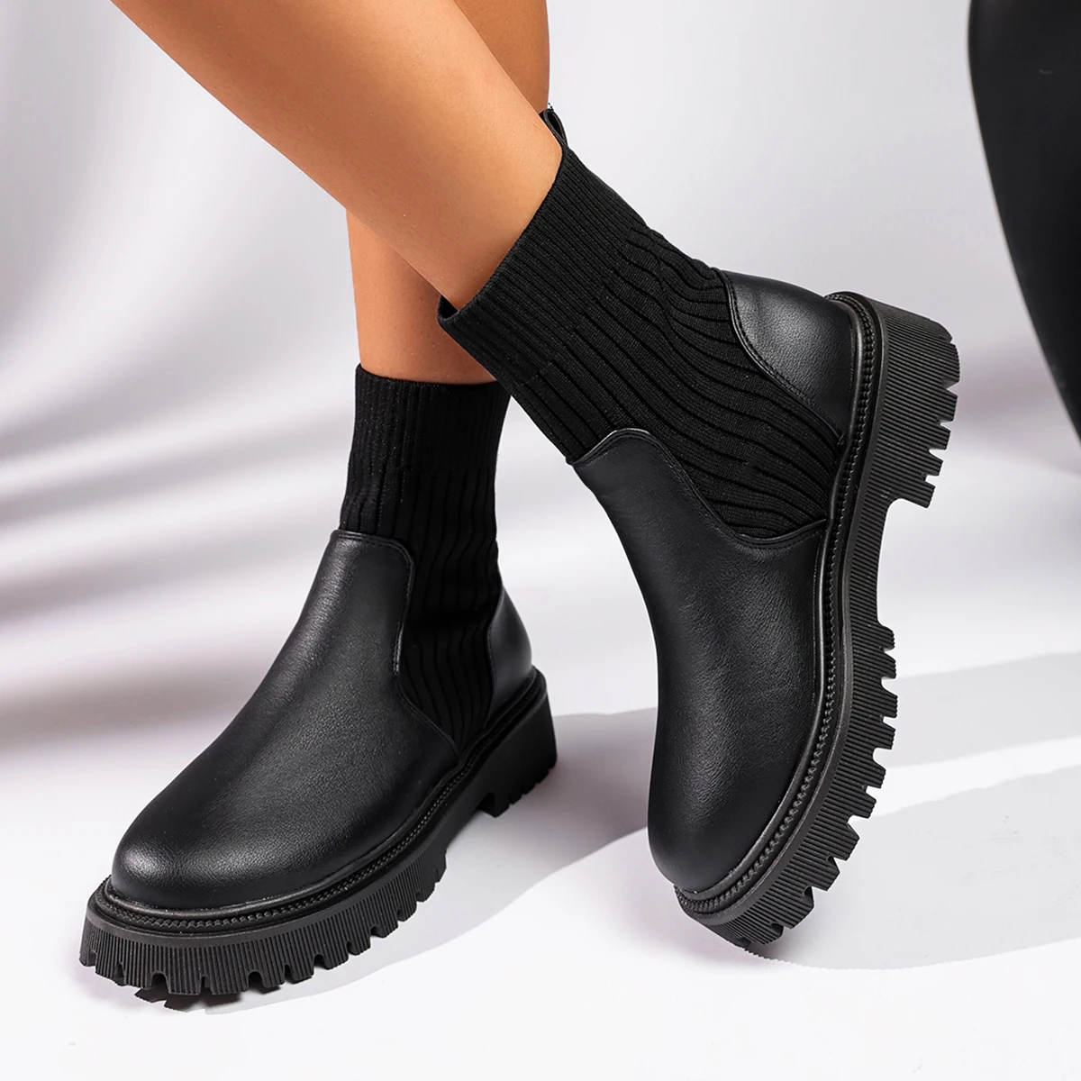 Sonbahar-Kış Moda Örgü Çoraplı - Sock Boot Women incelemesi ve fiyatı