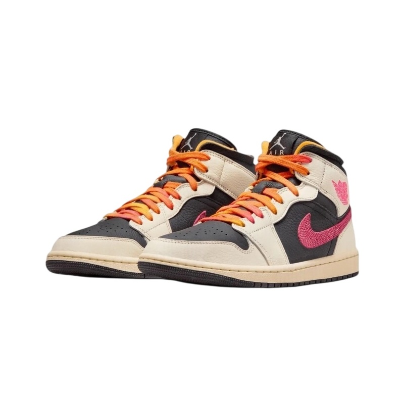 Air Jordan 1 Mid Bej-Siyah-Pem - Women'S Shoes Nike Jordan incelemesi ve fiyatı